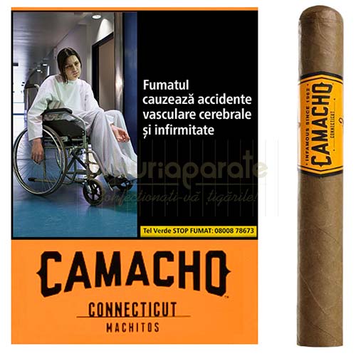 Pachet cu 6 tigari de foi premium de vanzare Camacho Connecticut Machitos